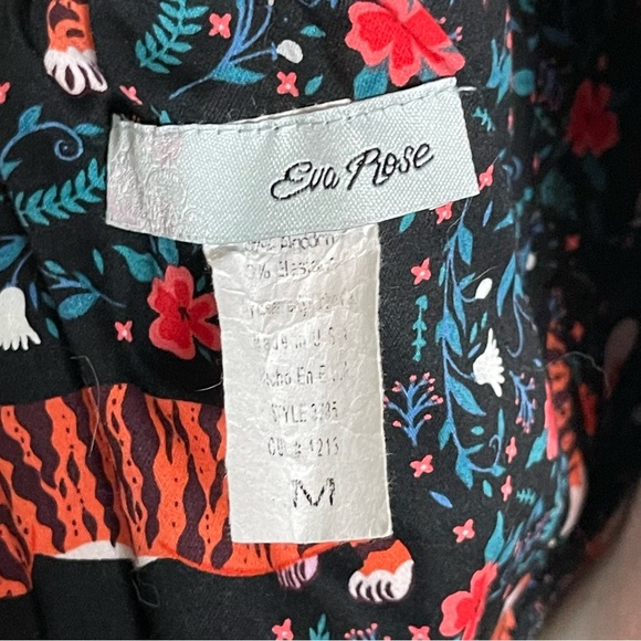 Eva Rose Fold Over Sleeveless Fit & Flare Pinup Dress Pockets Tiger Print Sz M - Picture 13 of 14